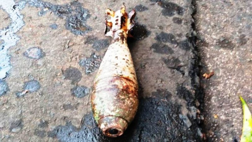 Operarios hallaron una granada de mortero