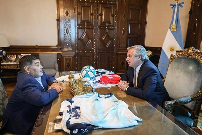 El presidente Alberto Fernández se reunió con Diego Maradona