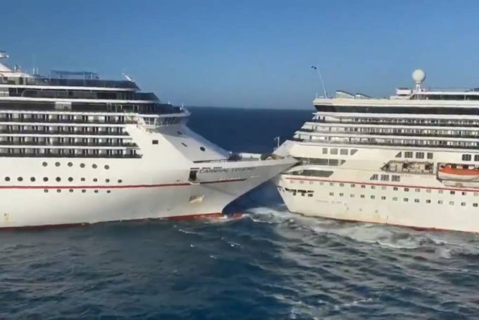México: dos cruceros chocan en el puerto de Cozumel