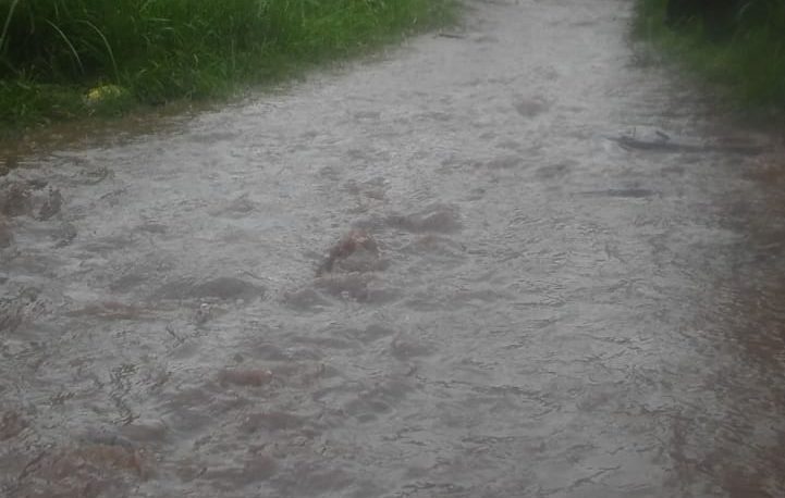 Tremendo: Los Lapachitos, la lluvia forma un arroyo de “agua podrida”