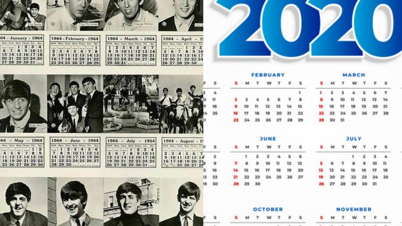Un calendario de The Beatles de 1964 es compatible con uno del 2020