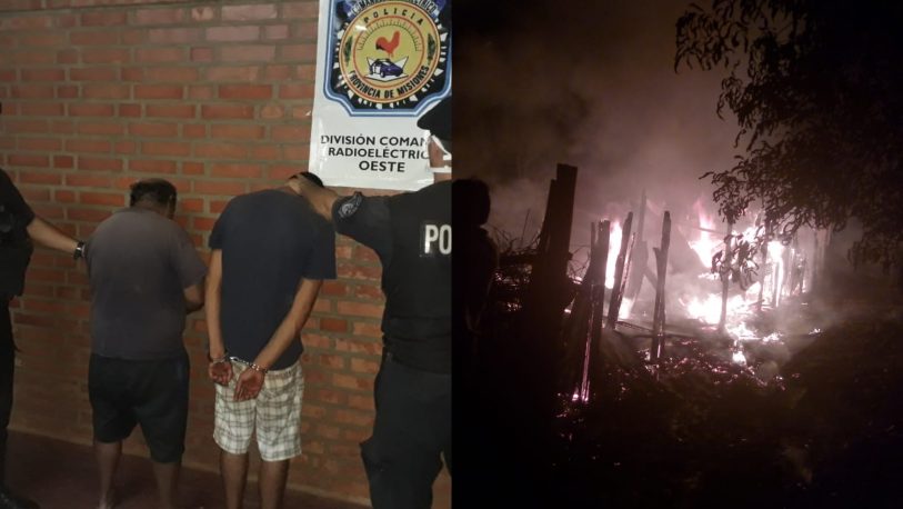 Posadas: dos detenidos tras incendiar sus viviendas en la chacra 120