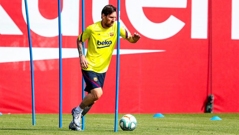 Messi desparramó a Ter Stegen en el entrenamiento del Barcelona