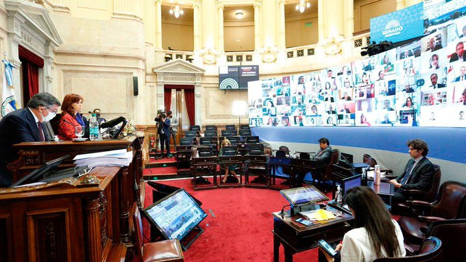 El Senado aprobó 20 DNU en su primera sesión virtual
