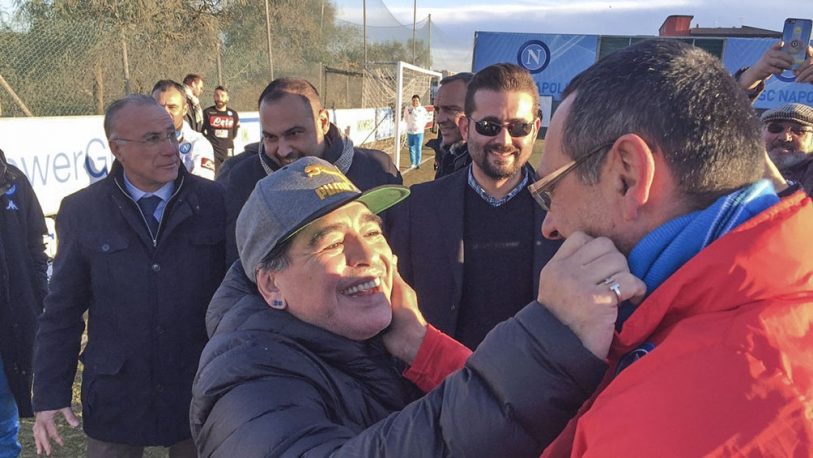 Maradona celebró el título de “su” Napoli en la Copa Italia