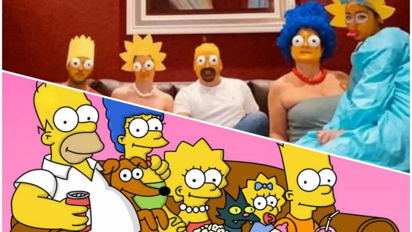 Una familia argentina pasa la cuarentena disfrazada de Los Simpson