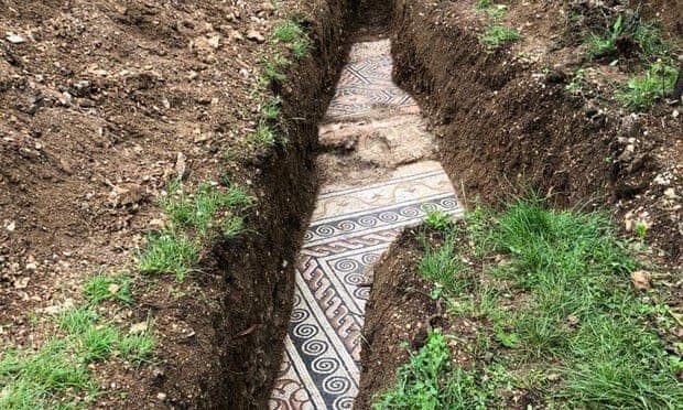 Hallaron mosaicos del siglo III en un viñedo de Italia