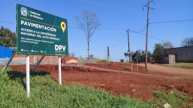 San Vicente: pavimentarán acceso a la sede de la UNAU