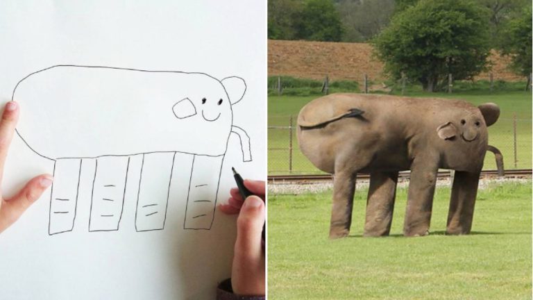 Un padre recrea los animales dibujados por sus hijos