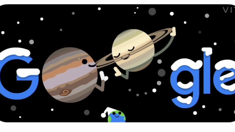Google dedica su doodle a la Gran Conjunción de Júpiter y Saturno