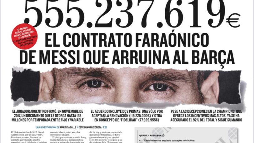Escándalo en España por la filtración del contrato de Messi