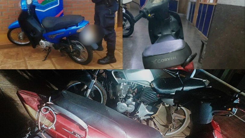Tres motos robadas fueron recuperadas