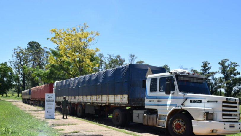 Interceptan tres camiones con 88 toneladas de soja