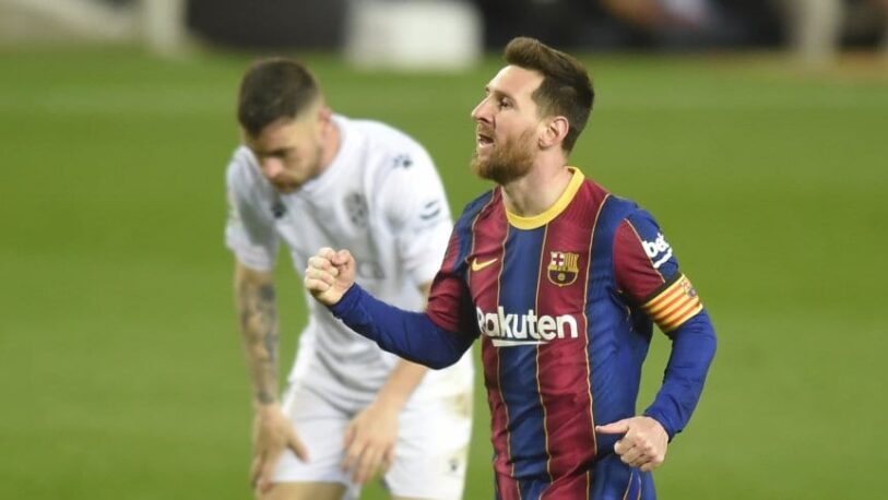 Con dos golazos de un Messi récord, Barcelona venció a Huesca