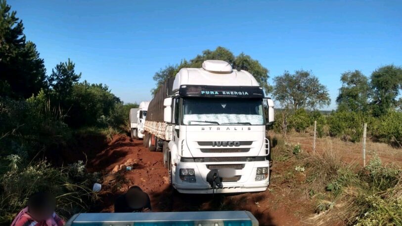 Detienen tres camiones con más de 100 toneladas de soja