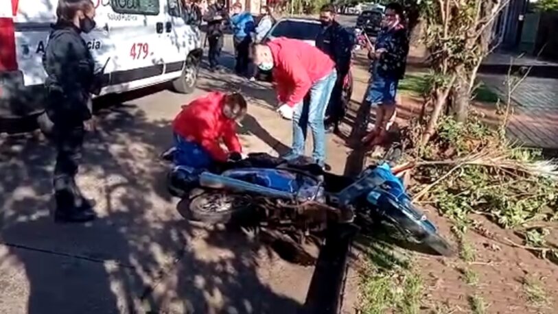 Motociclista herida en avenida Chacabuco