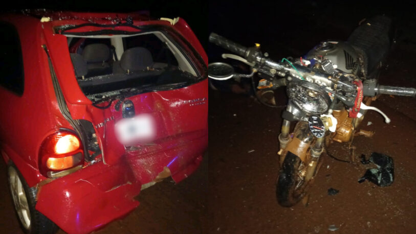 Choque entre en una moto y un auto dejó un joven fallecido en Los Helechos