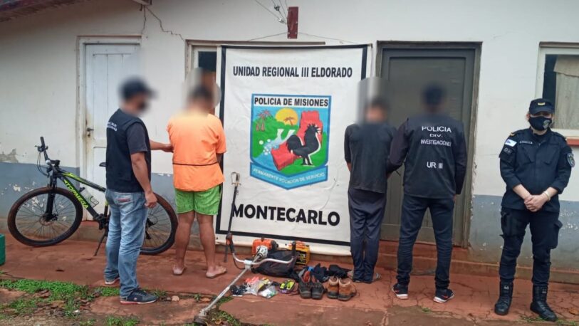 Cayeron tres jóvenes que desvalijaron una casa en Montecarlo