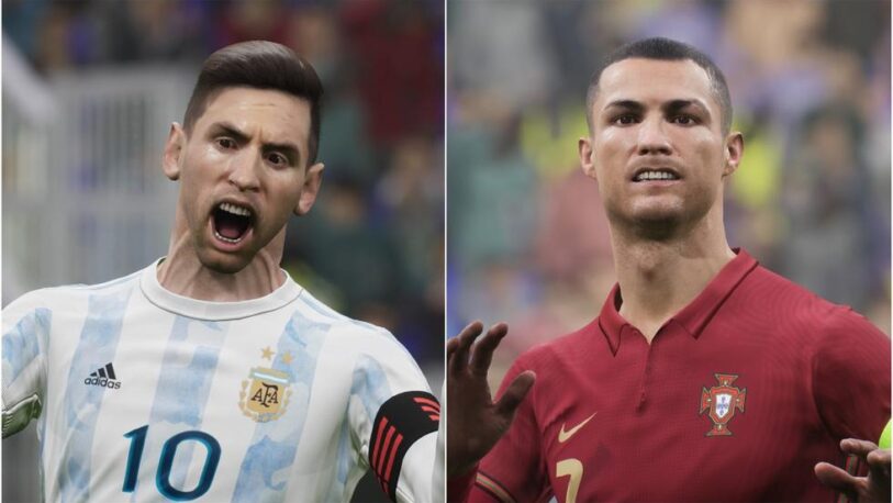Las imágenes de Messi y Ronaldo en un videojuego que despertaron burlas y críticas