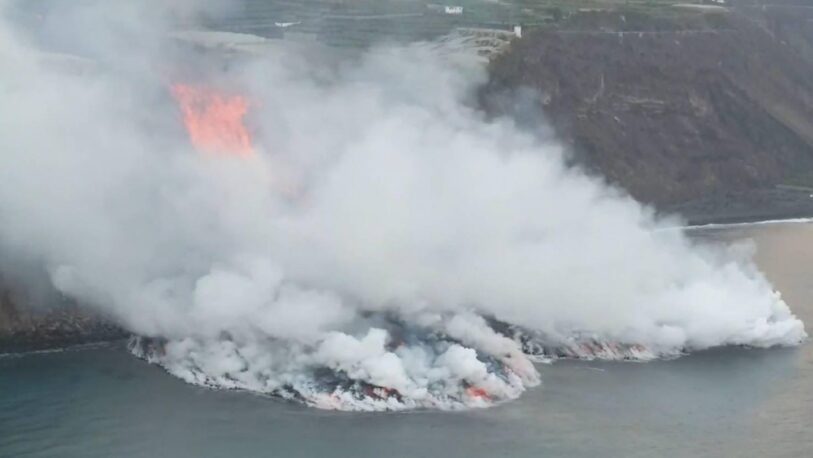 Se registraron 18 terremotos tras la llegada de la lava del volcán de La Palma al mar