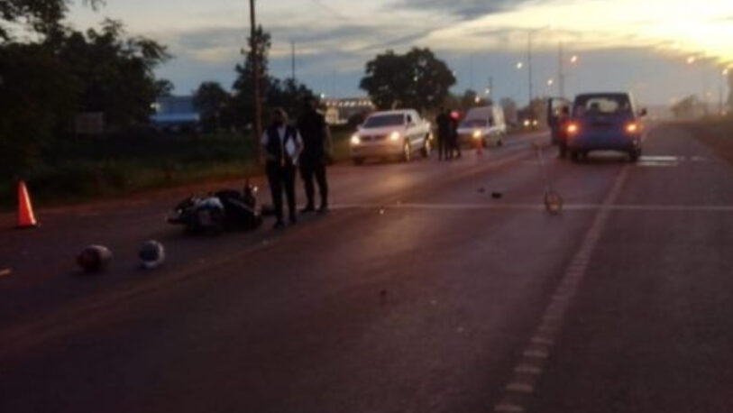 Choque entre un auto y una moto dejó dos heridos en la Ruta 14