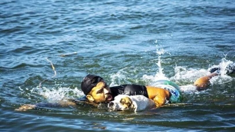 Aº Mártires: rescataron a un perro enredado en la soga de un espinel de pesca