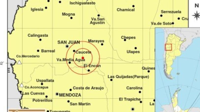 Hubo un sismo en San Juan y se sintió en Mendoza