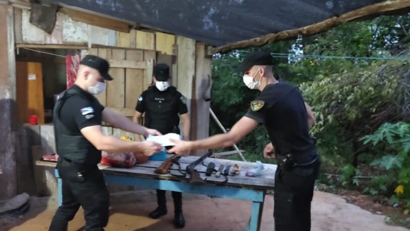 Olegario Andrade: Secuestraron armas, elementos de faena y carne vacuna en un operativo por abigeato