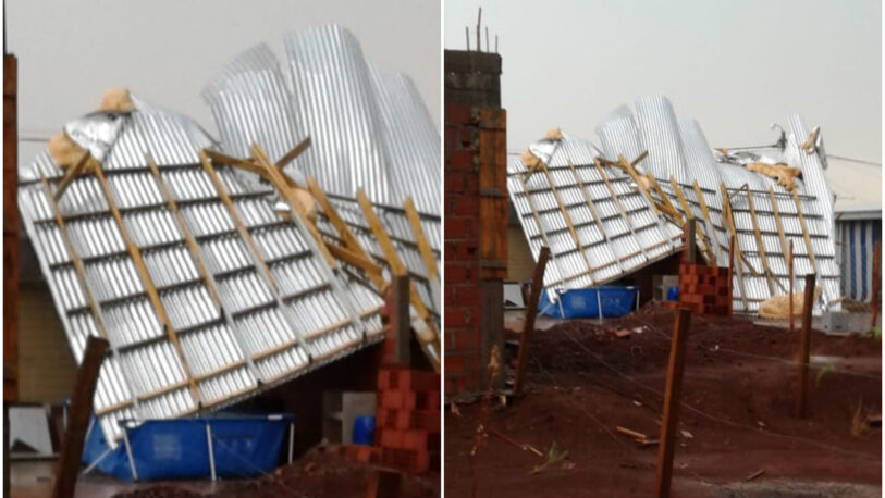 La tormenta voló el techo de una casa en Bº Itaembé Guazú