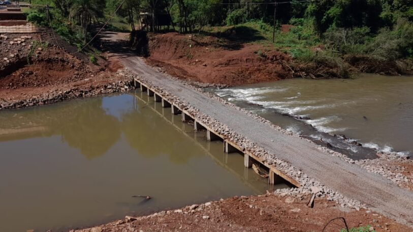 Se habilitó el tránsito sobre el puente provisorio del arroyo Pindaytí
