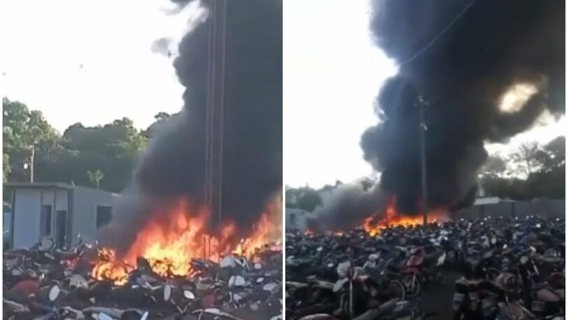 Incendio en el depósito de motos del corralón municipal