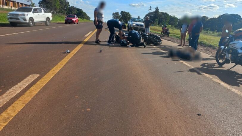Dos motociclistas chocaron sobre la Ruta 14