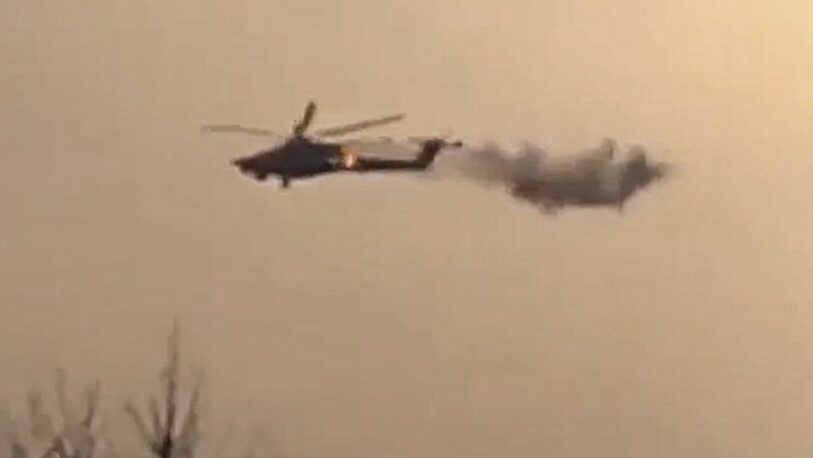 Video: momento en que un misil británico parte en dos un helicóptero ruso