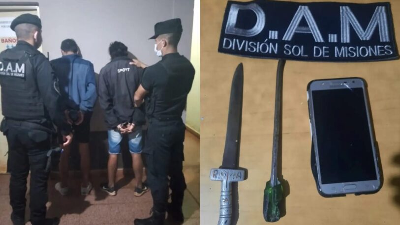 Detuvieron a dos jóvenes que a punta de cuchillo robaron un celular