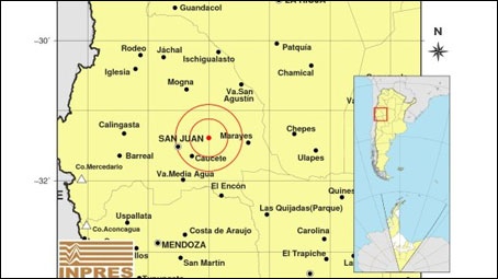 Un sismo de 5,2 grados sacudió la ciudad de San Juan