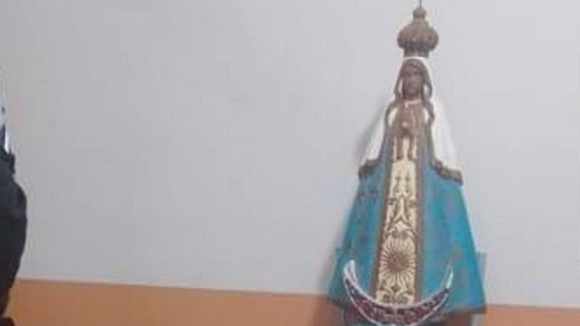Increíble: robó la virgen de una capilla de Puerto Piray