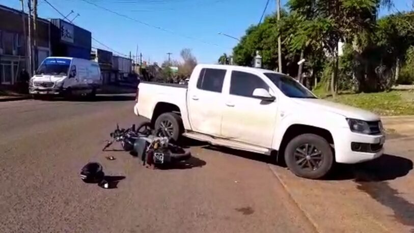 Motociclista herido en un choque sobre avenida Chacabuco
