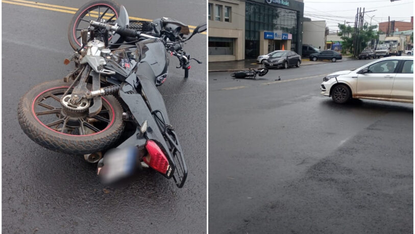 Motociclista terminó inconsciente tras un choque