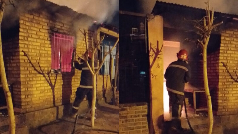 Incendio consumió una vivienda y cinco niños fueron trasladados al hospital