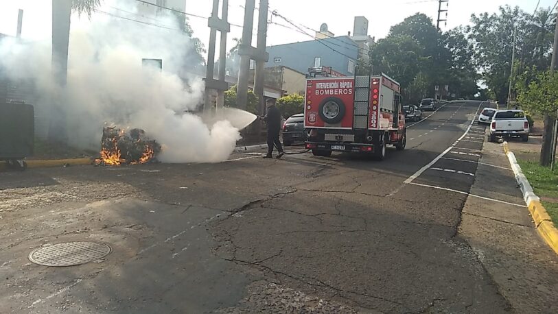 Se quemó un contendor de residuos en calle Gral Paz