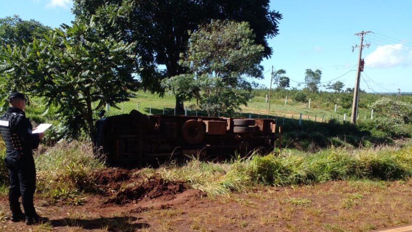 Camión robado en Corrientes con carga de madera despistó en Campo Ramón