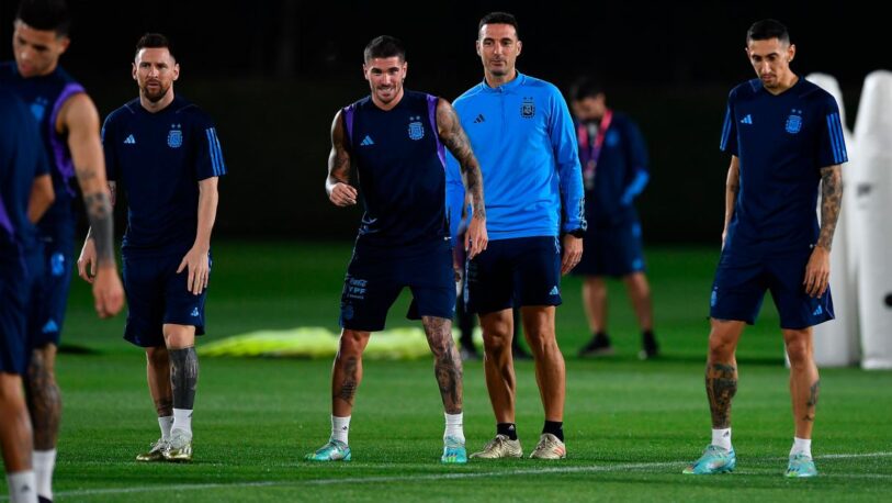 Pese a los rumores, De Paul y Di María entrenaron junto a Messi
