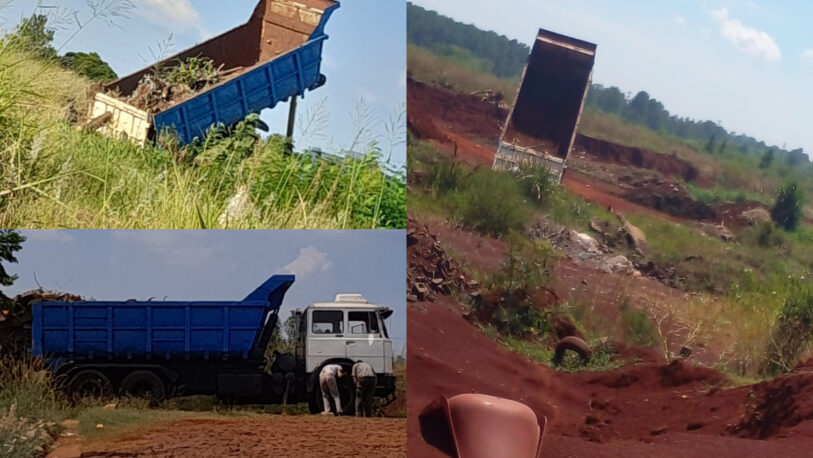 Garupá: camiones municipales arrojan basura en el Bº Santa Helena
