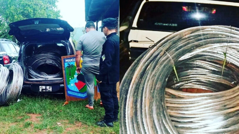 Detuvieron a un hombre con casi 250 kilos de cables robados de una línea de alta tensión