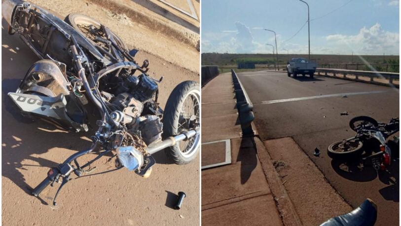 Costanera Oeste: lo cegó el sol y chocó a una moto; dos heridos