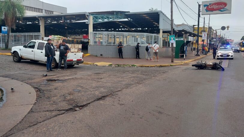 Motociclista herido en un choque en avenida Uruguay y calle Bolivia
