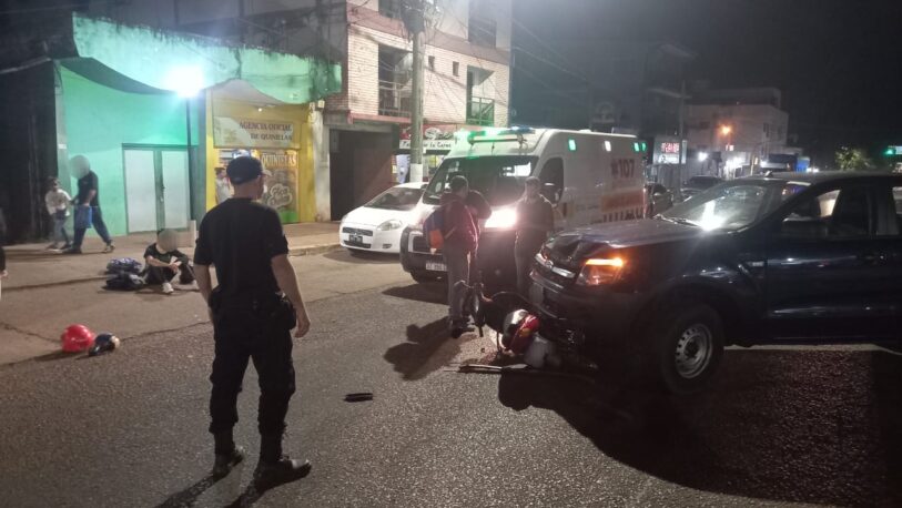 Motociclistas heridos en un choque sobre avenida San Martín