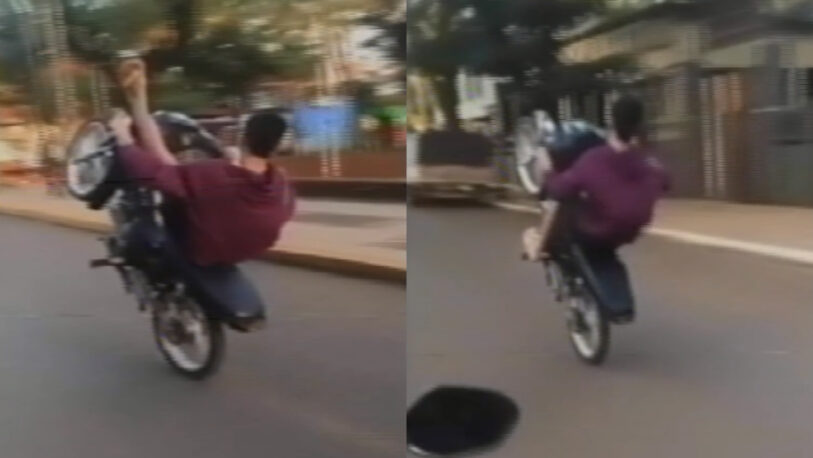 Jóvenes realizaban maniobras peligrosas con motos en Puerto Iguazú