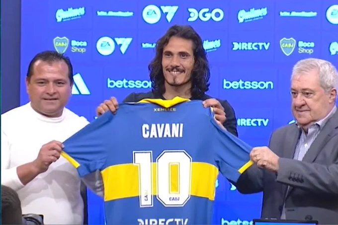 Edinson Cavani fue presentado en Boca