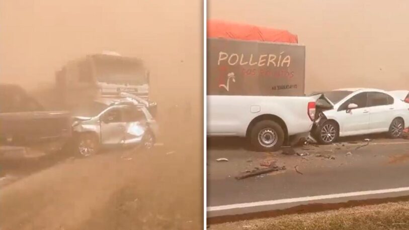 Dos muertos y un choque en cadena de 30 autos por tormentas de viento